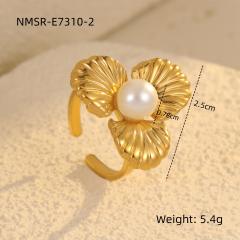 Stainless Steel Ring Exaggerated Asymmetrical Geometric Plated 18K Gold Rings