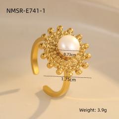 Stainless Steel Ring Exaggerated Asymmetrical Geometric Plated 18K Gold Rings