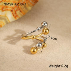 Metal Geometric Ball Titanium Steel Rings 18K stainless steel rings