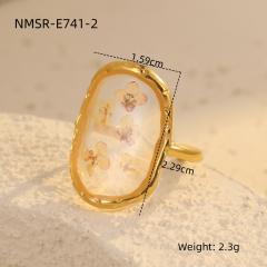Stainless Steel Ring Exaggerated Asymmetrical Geometric Plated 18K Gold Rings
