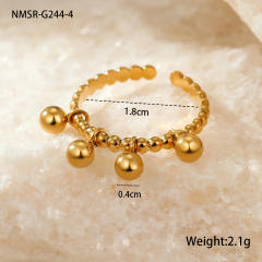 Metal Geometric Ball Titanium Steel Rings 18K stainless steel rings