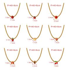 Punk trend color enamel heart bee ladybug snake chain stainless steel necklace choker