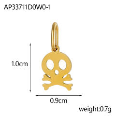 Halloween Jewelry New Stainless Steel Skull Pendant Earrings Necklace Pendant Accessories Wholesale