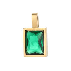 DIY colorful crystal pendant charm for necklace bracelet stainless steel accessory