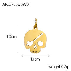 Halloween Jewelry New Stainless Steel Skull Pendant Earrings Necklace Pendant Accessories Wholesale