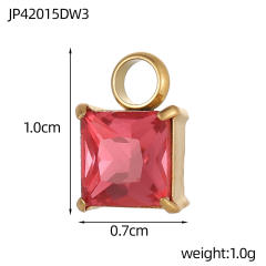 DIY colorful crystal pendant charm for necklace bracelet stainless steel accessory