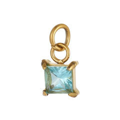 DIY colorful crystal pendant charm for necklace bracelet stainless steel accessory
