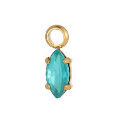 DIY colorful crystal pendant charm for necklace bracelet stainless steel accessory