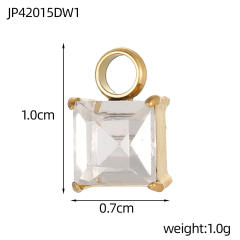 DIY colorful crystal pendant charm for necklace bracelet stainless steel accessory