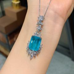 Simulation palaiba ring necklace earrings suit creative full Diamond luxury jewelry set