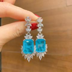Simulation palaiba ring necklace earrings suit creative full Diamond luxury jewelry set