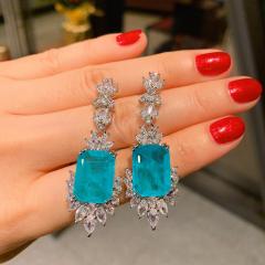 Simulation palaiba ring necklace earrings suit creative full Diamond luxury jewelry set