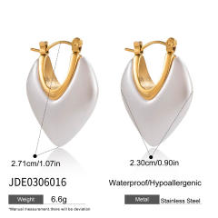 18KG easy match imitation pearl stainless steel earrings collection