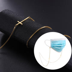 Stainless steel square box chain cross symbol non-slip anti-loss mask glasses chain