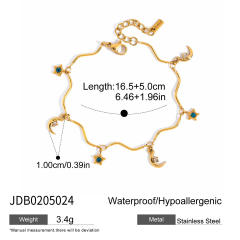 Holiday 18KG multi element charm thin chain stainless steel bracelet