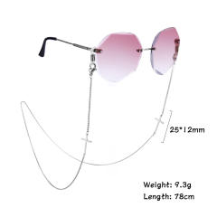 Stainless steel square box chain cross symbol non-slip anti-loss mask glasses chain