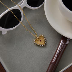 Classic romantic heart pendant stainless steel necklace dainty necklace