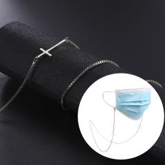Stainless steel square box chain cross symbol non-slip anti-loss mask glasses chain