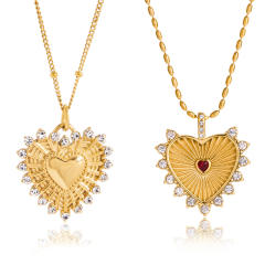 Classic romantic heart pendant stainless steel necklace dainty necklace