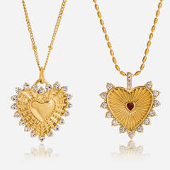 Classic romantic heart pendant stainless steel necklace dainty necklace