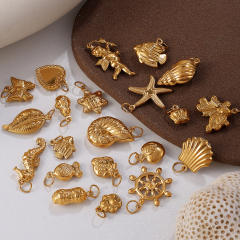 Stainless Steel Starfish Pendant Necklace Golden Marine Life Pendant Necklace Pendant Stainless Steel DIY Jewelry