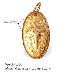 Sun moon stainless steel plated 18K gold pendant jewelry all-match pendant necklace women