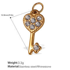 Diy stainless steel key padlock plane multi element accessory for bracelet necklace