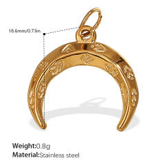 Sun moon stainless steel plated 18K gold pendant jewelry all-match pendant necklace women