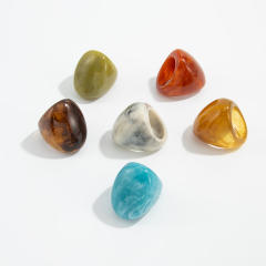 Chunky colorful resin acrylic finger rings for women antumn winter jewelry