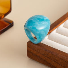 Chunky colorful resin acrylic finger rings for women antumn winter jewelry