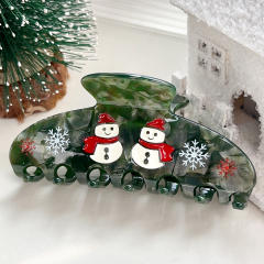Christmas Hairpin Women's Cartoon Fun Gingerbread Man Grab Back Head Hair Claw Clips