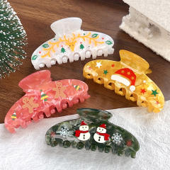 Christmas Hairpin Women's Cartoon Fun Gingerbread Man Grab Back Head Hair Claw Clips