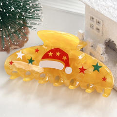 Christmas Hairpin Women's Cartoon Fun Gingerbread Man Grab Back Head Hair Claw Clips