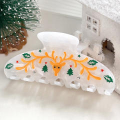 Christmas Hairpin Women's Cartoon Fun Gingerbread Man Grab Back Head Hair Claw Clips