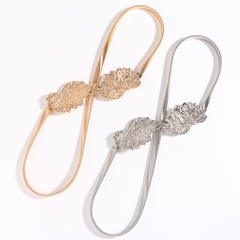 Spring Waist Chain New Metal Elastic Belt Geometric Rhinestone Leaf Fine dress decoration
