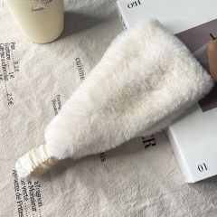 Autumn winter faux rabbit fur wide-brimmed windproof warm elastic headband