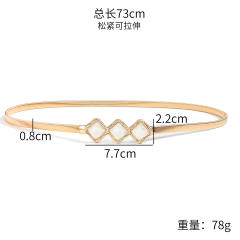 Spring waist chain love rhinestone bow belt elastic all-match decoration dress gold silver Four Seasons