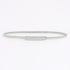 Spring Waist Chain New Metal Elastic Belt Geometric Rhinestone Leaf Fine dress decoration