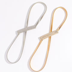Spring Waist Chain New Metal Elastic Belt Geometric Rhinestone Leaf Fine dress decoration