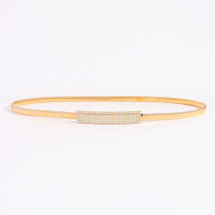 Spring Waist Chain New Metal Elastic Belt Geometric Rhinestone Leaf Fine dress decoration