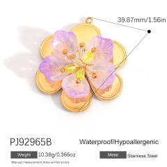 Color enamel heart butterfly stainless steel charm diy jewelry accessory