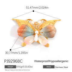 Color enamel heart butterfly stainless steel charm diy jewelry accessory