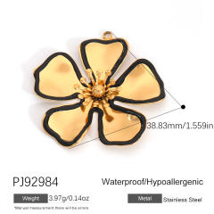 Color enamel heart butterfly stainless steel charm diy jewelry accessory