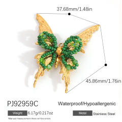 Color enamel heart butterfly stainless steel charm diy jewelry accessory
