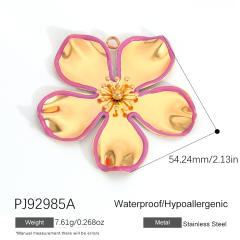 Color enamel heart butterfly stainless steel charm diy jewelry accessory