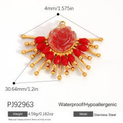 Color enamel heart butterfly stainless steel charm diy jewelry accessory