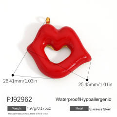 Color enamel heart butterfly stainless steel charm diy jewelry accessory