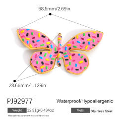 Color enamel heart butterfly stainless steel charm diy jewelry accessory