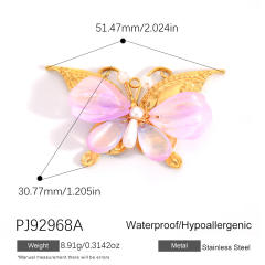 Color enamel heart butterfly stainless steel charm diy jewelry accessory
