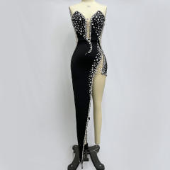 Heavy industry hand-stitched diamond dress bandage dress evening clothes bandage dresses